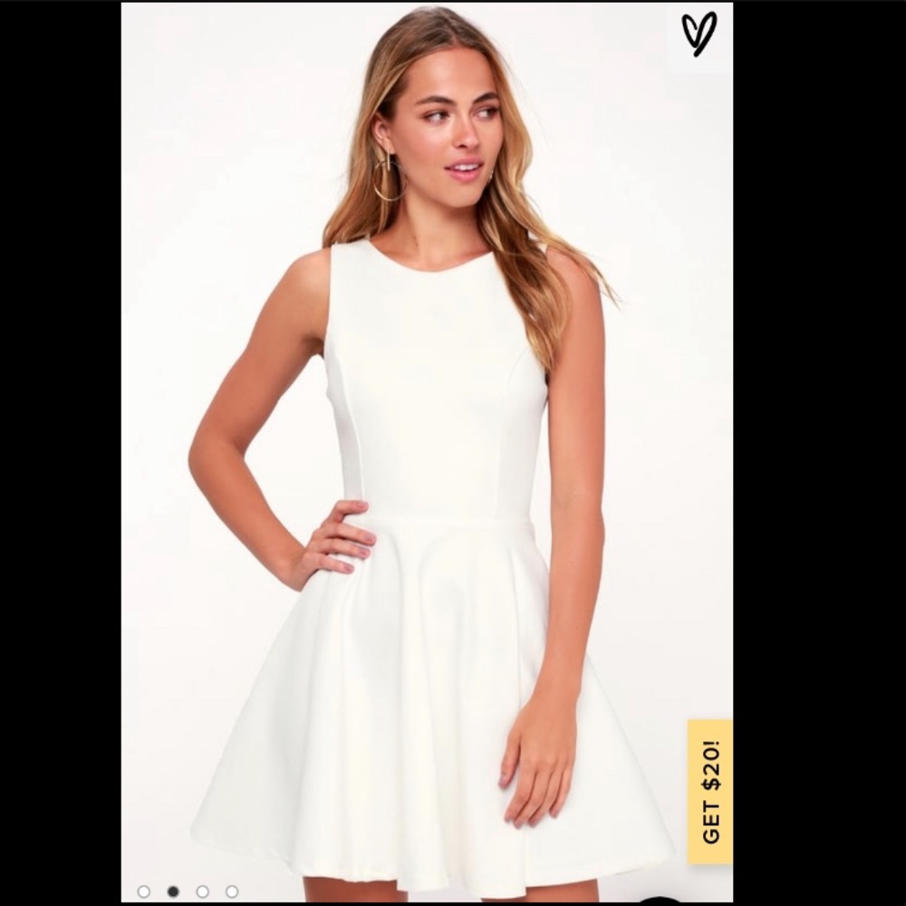 White Backless Skater Dress